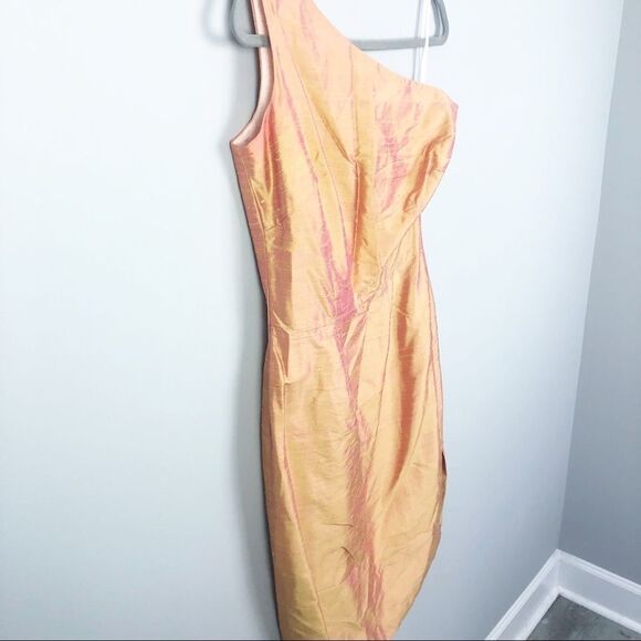SIRI | Silk Iridescent Asymmetrical Cocktail Dress One Shoulder Women’s Size 10 - Picture 2 of 8